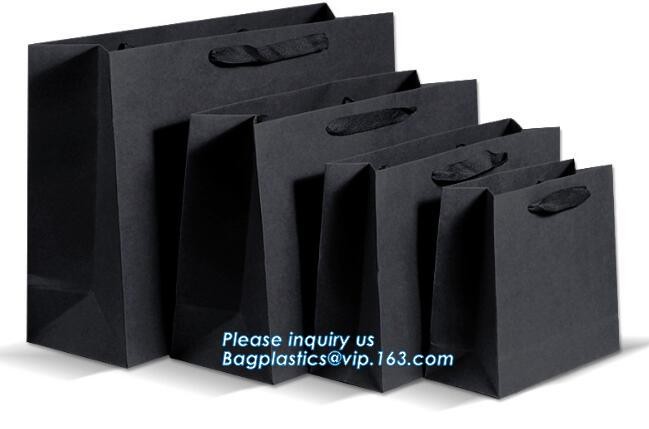 Customized Red Printed Kraft Paper Shopping Bag with Ribbon Handles and Bowknot,Kraft Paper Shopping Bag with Kinds off