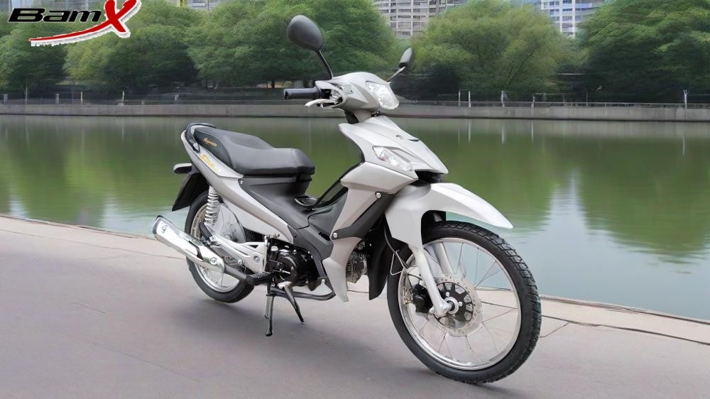 Red Black 4-Stroke Two wheeled Vehicle Kick Starter System Hydraulic Damping Front Suspension