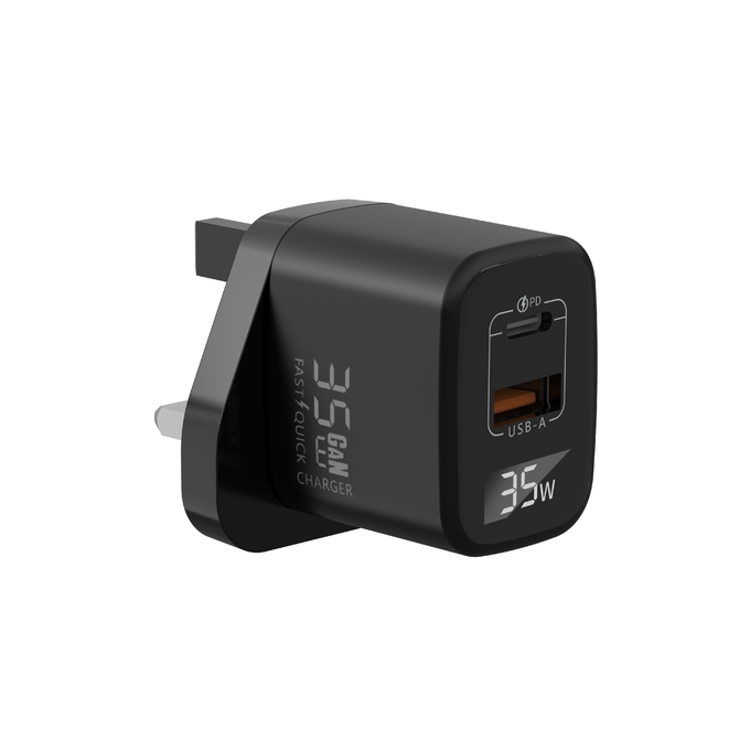 35W GaN Fast Charging USB C Charger Block With Digital Display 2