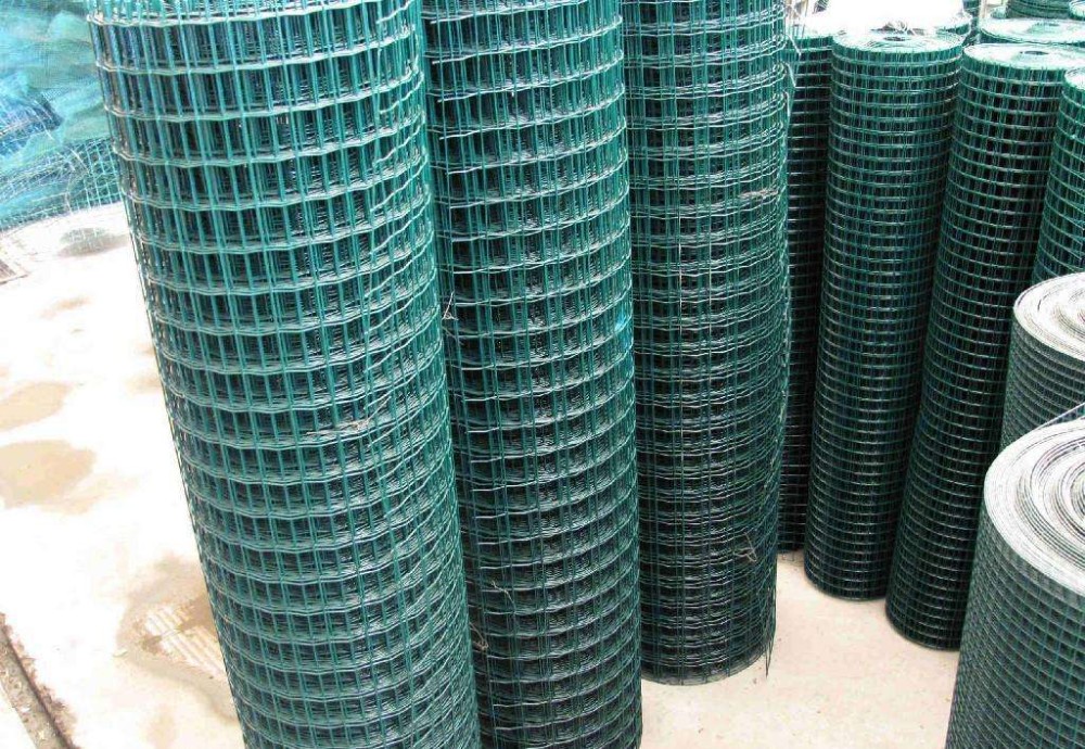 1/2'' , 3/4'' , 1'' , 1/4'' , 3/8'' , 5/8'' hole size , green pvc coated welded wire mesh