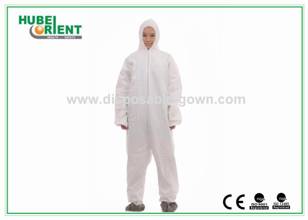 Professional PP/SMS/MP Chemical Resistant Coveralls Clothing Eco Friendly With