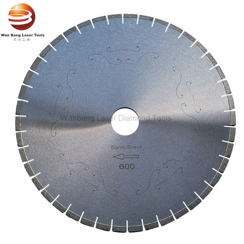 500mm 600mm Laser Cut Semi Silent Diamond Stone Cutting Blades for Granite