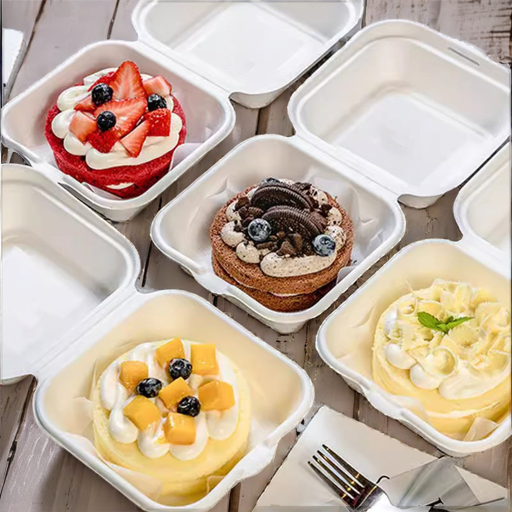 Sugar Cane Bamboo Pulp Hamburger Box Camping Parties Lunches Food Packaging Plates Made Paper