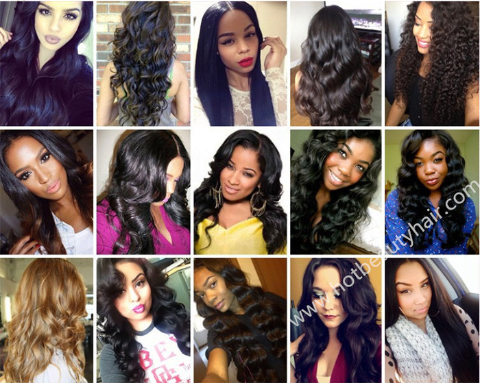 SGS Double Drawn Human Hair , Natural Color 1B Original Human Funmi Romance Hair Weft No Tangle