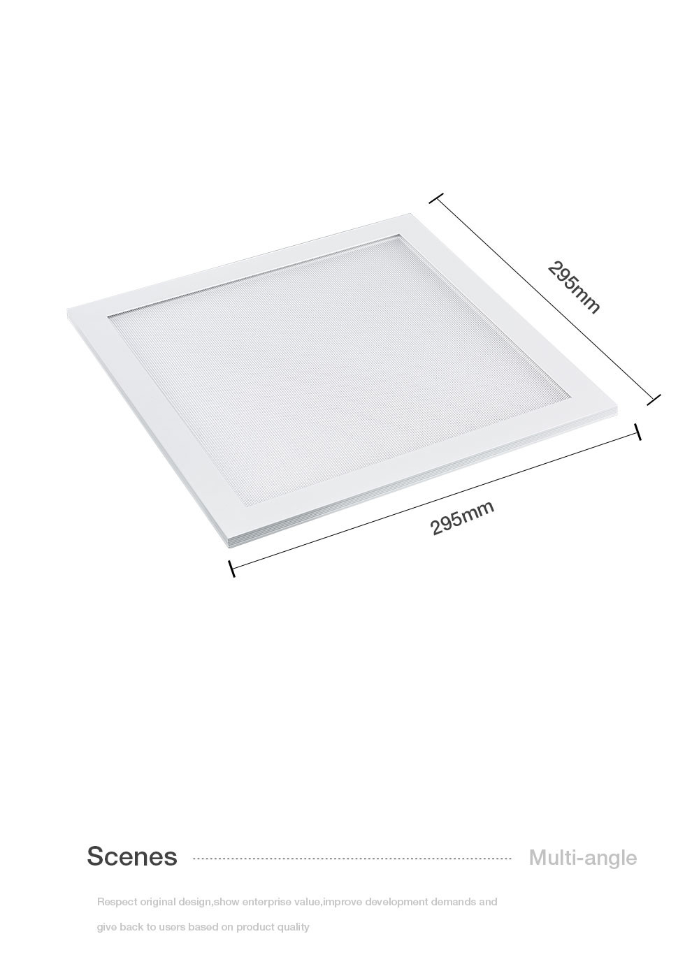 Square Recessed 3000K LED Flat Panel , 240V Flat Surface Mount LED Lights