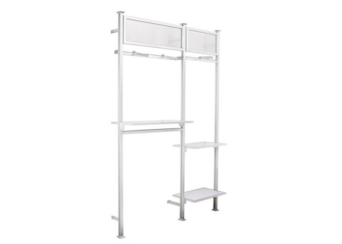 Metal Frame Wall Mounted Display Racks Light Duty Simple Style For Clothing Shop
