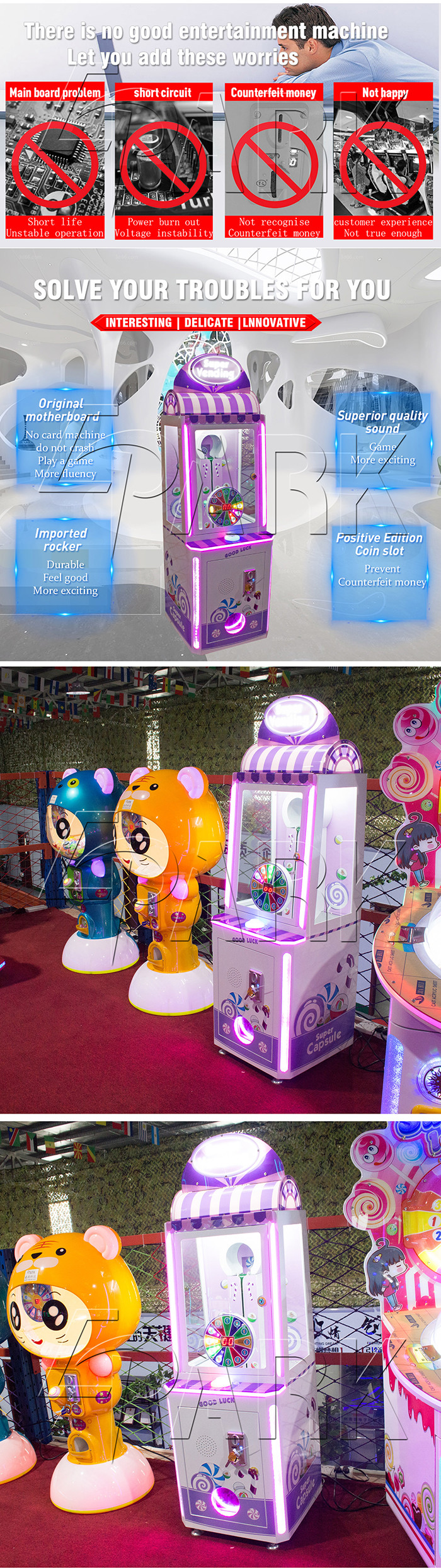 Luxury Amusement Arcade Crane Game Machine Multi - Language Support