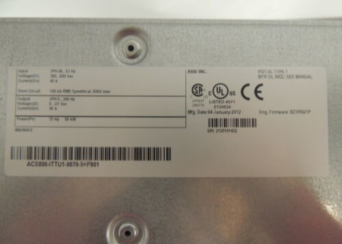 ACS800-ITTU1-0070-5+P901 new original, PUMPSMART AC Drive 75HP 0-300HZ 0-500V-AC.