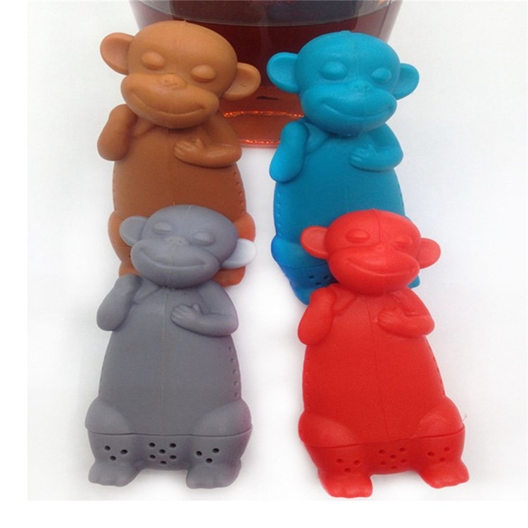 Eco-friendly Food Grade Customized coffee drink monkey Silicone Tea Infuser Mug Bottle