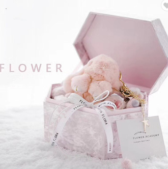 Varnishing Ready To Ship Black White Pink Red Stripe Square Small Rose Cardboard Paper Packaging Single Flower Rosen Box