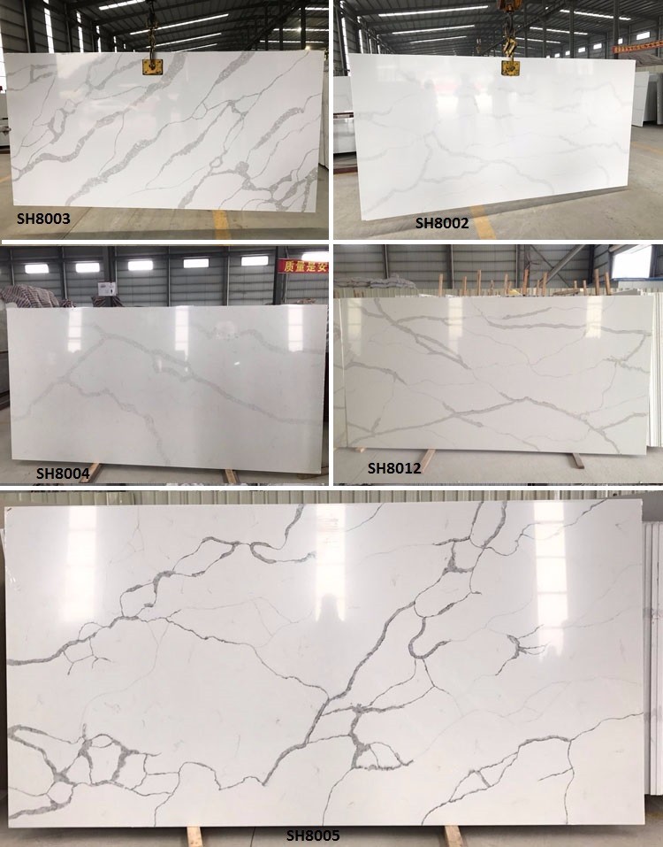 Single Sink Quartz Stone Countertops , Flat / Eased Edge Prefab Quartz Vanity Tops