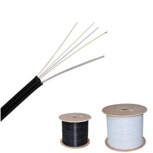China FTTH 12 Core Drop Fiber Optic Cable GJYXCH With Steel Wire Black Color on sale