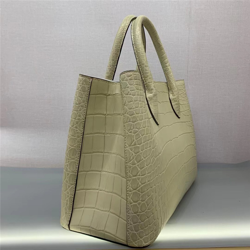 Authentic Crocodile Belly Skin Women Totes Purse Female Handbag Genuine Alligator Leather OL Lady Large Shoulder Bag