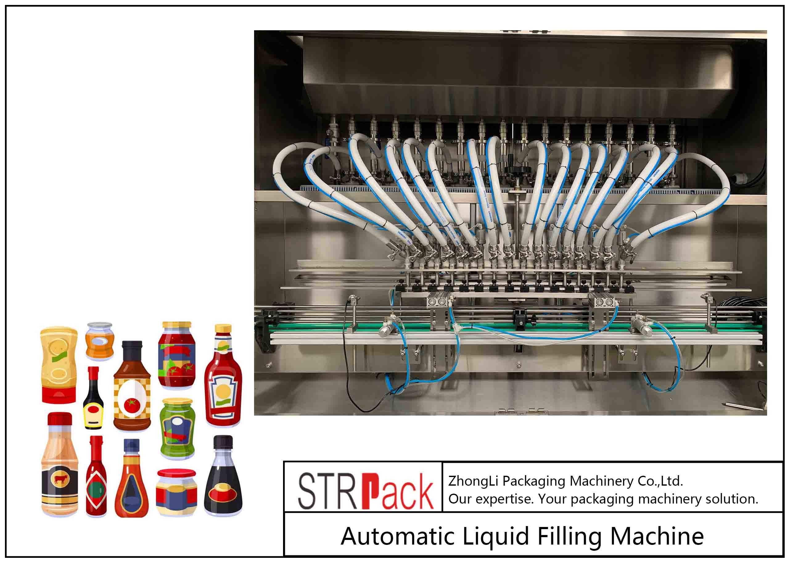 PLC Control Automatic Liquid Filling Machine 220V / 50Hz