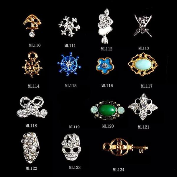 Hot NEW Wholesale Alloy Jewelry 3D Nail Art Jewelry Nail rhinestones Sticker