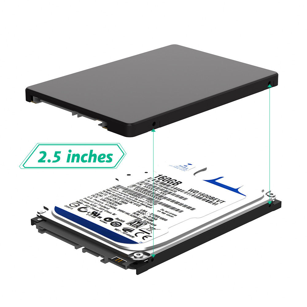 M.2 SSD to 2.5 SATA Enclosure, B & M Key SATA SSD Converter to 2.5 Inch SATA 3.0 Card with 7mm Plastic Case