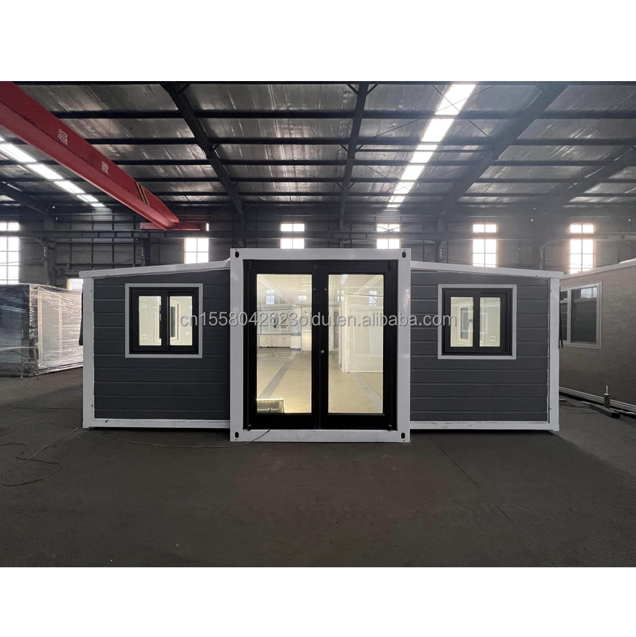 EU Wooden 2 Bedroom Modular Prefab Houses with Modern Design and Galvanized Steel Square Tubes Expandable Container House