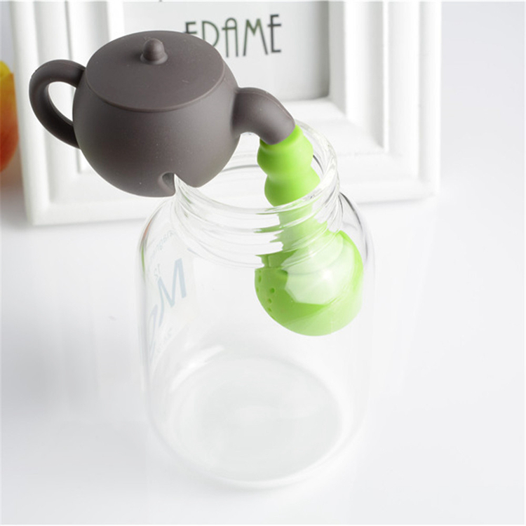 Teapot Shape Designed Silicone Strainer Tea Leaves Filter Bag Ball Mesh Silicon Tea Cup Steeper Infuser