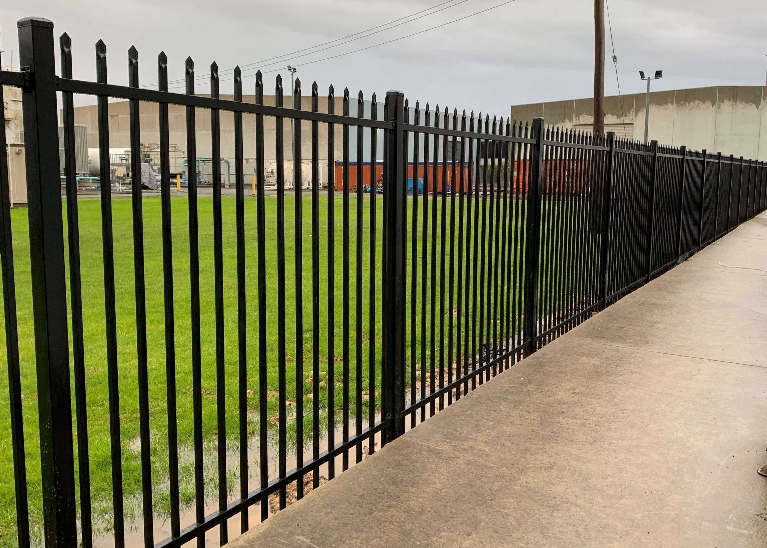 Black 2.4m Wrought Iron Fence Panel Steel Metal Picket Ornamental