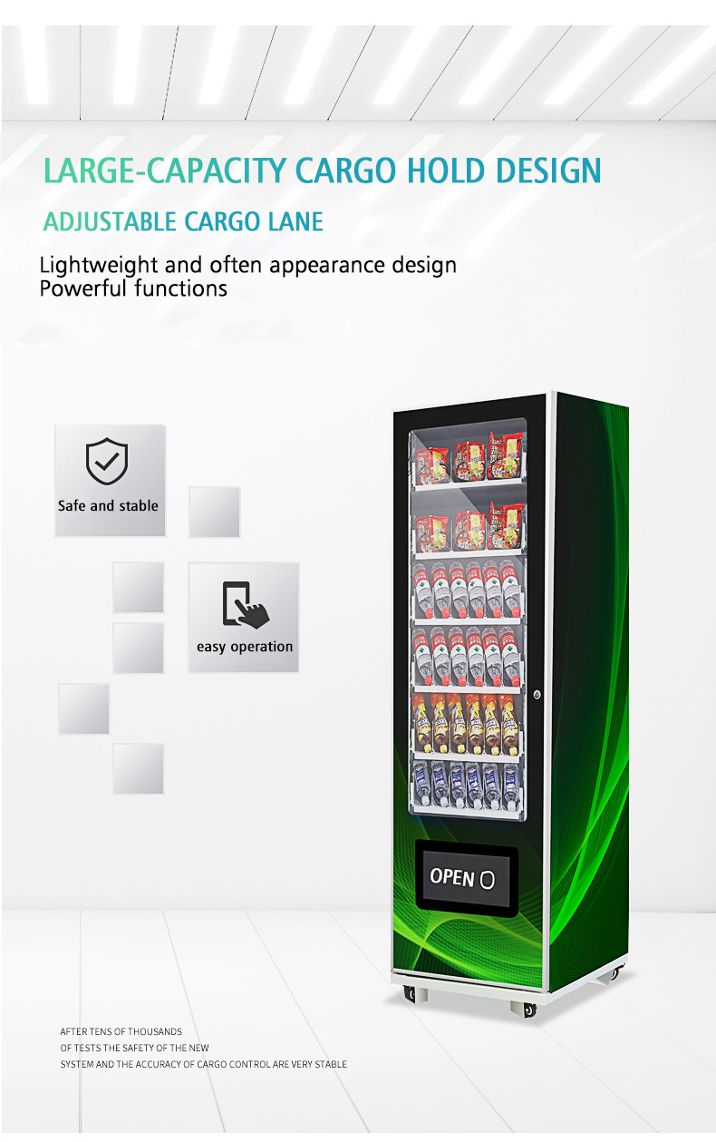 Convenience store commercial food archaize coke vending wit can food and beverage vending machine