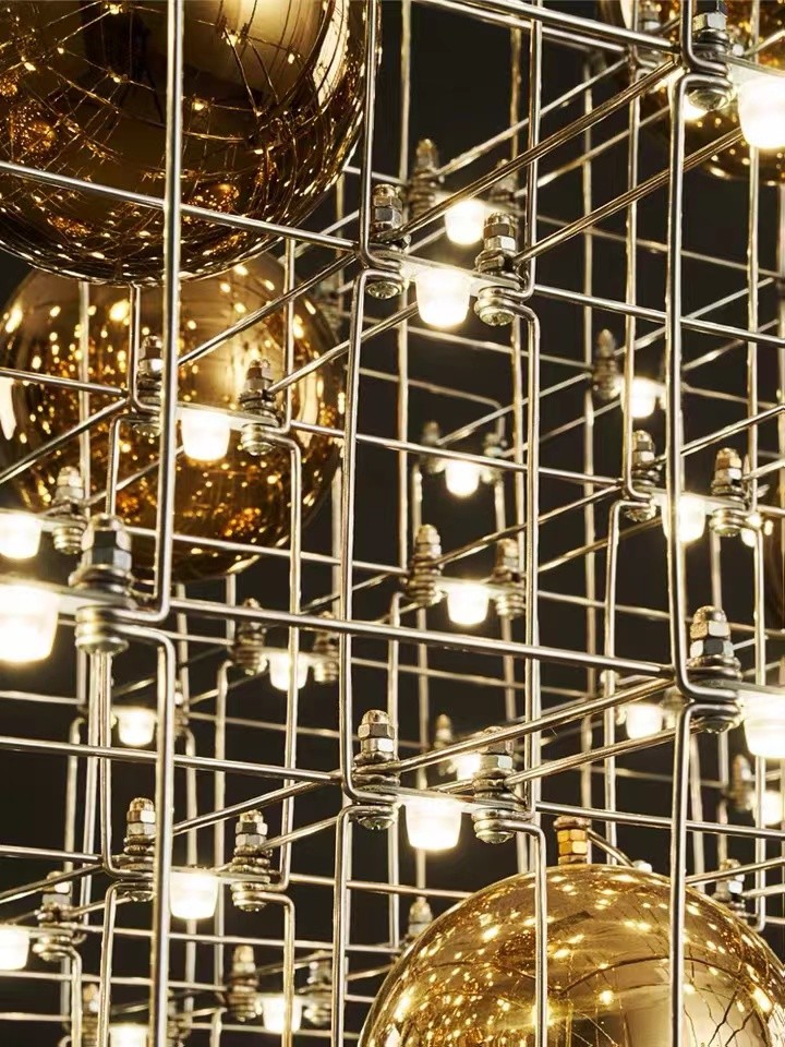 Modern wedding luxury hanging ball light with crystal chandelier