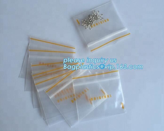 Plastic Custom Printed k Plastic Bags K Bag For Packing Spare Part, yellow line, red line, red zip, yellow