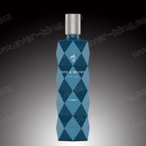  Custom Label New Matte Blue 70cl Empty Glass Bottle For Vodka Liquor Manufactures