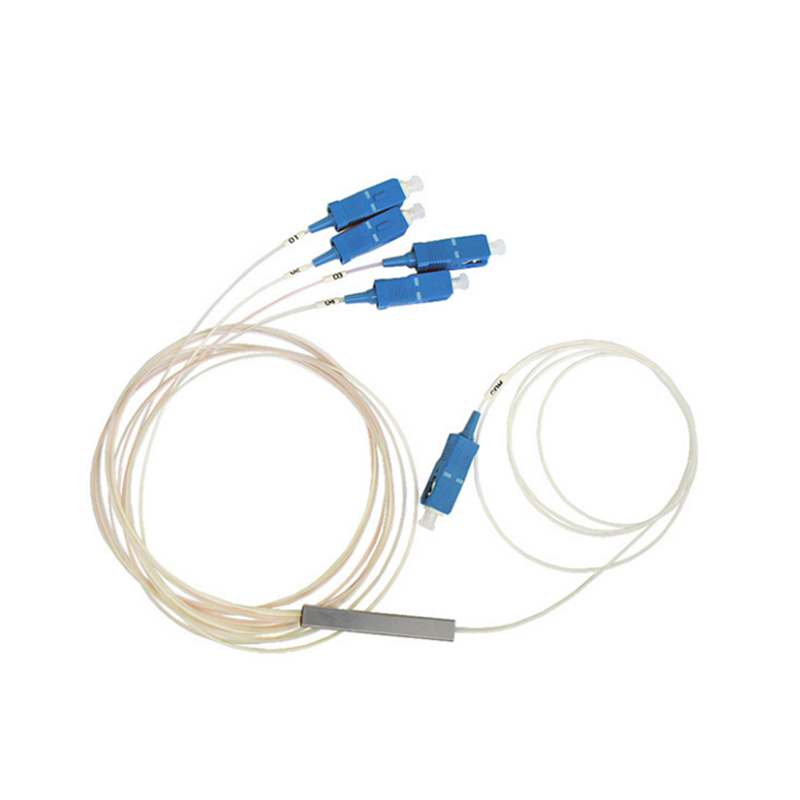 1x4 Steel Tube PLC Splitter With Connector 0.9mm Diameters OEM