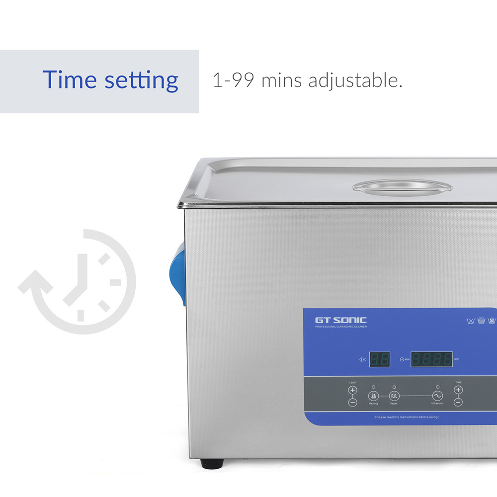 GT SONIC 27L SUS304 40KhHz Digital Ultrasonic Parts Washer With Heater Degas Timer