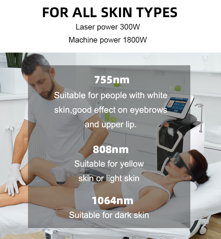 Stationary 755nm/808nm/1064nm Diode Laser Painless Hair Removal Machine