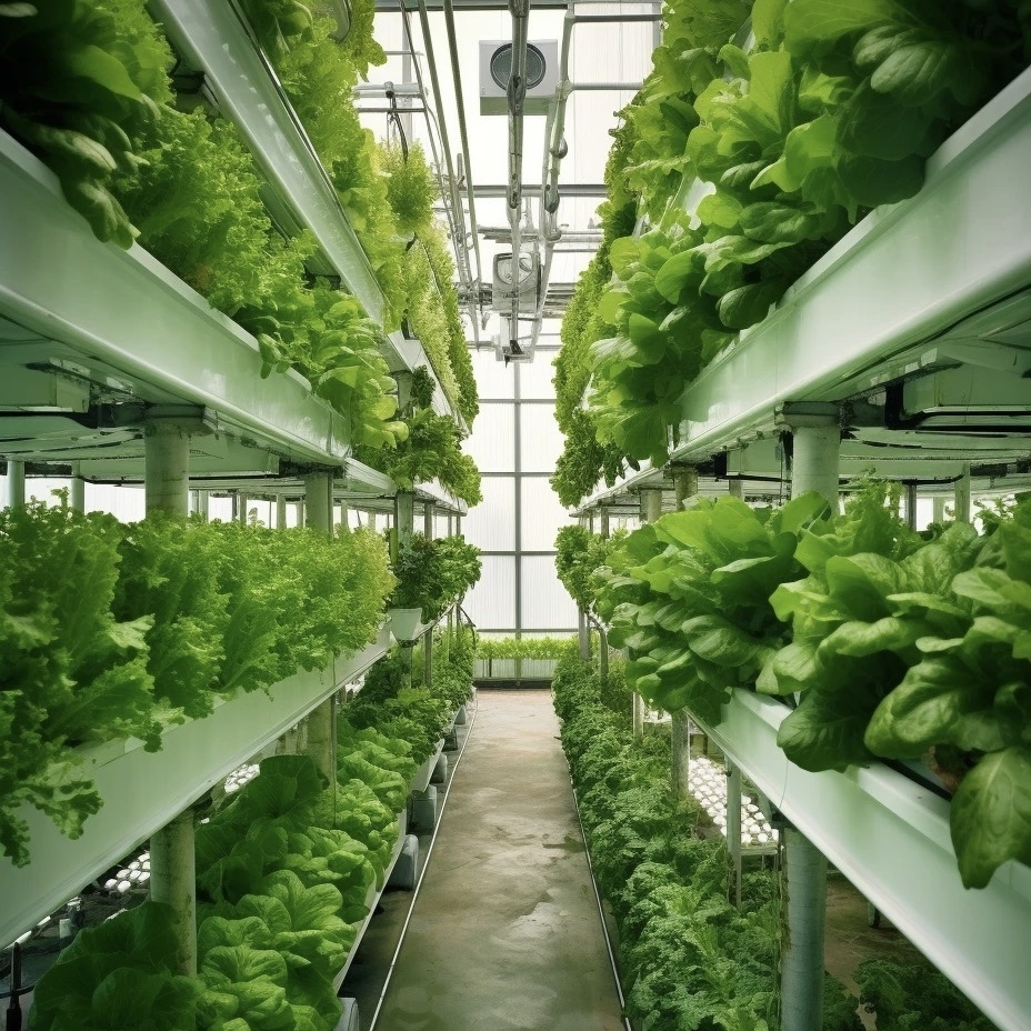 Chinese Origin Glass Greenhouse with Hydroponic Vegetables
