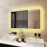 Illuminated Square LED Bathroom Mirror With Radio Backlit Lighted Vanity Mirror