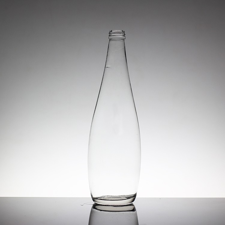 375ml Custom Logo Engraved Tear Drop Shaped Gin Rum Glass Bottle With Corks for Liquor