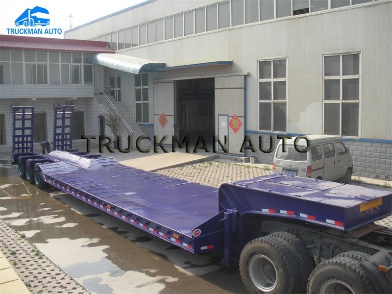 3 Line 6 Axle 120 Tons Low Bed Semi Trailer With Mechanical Spring Type Ladder