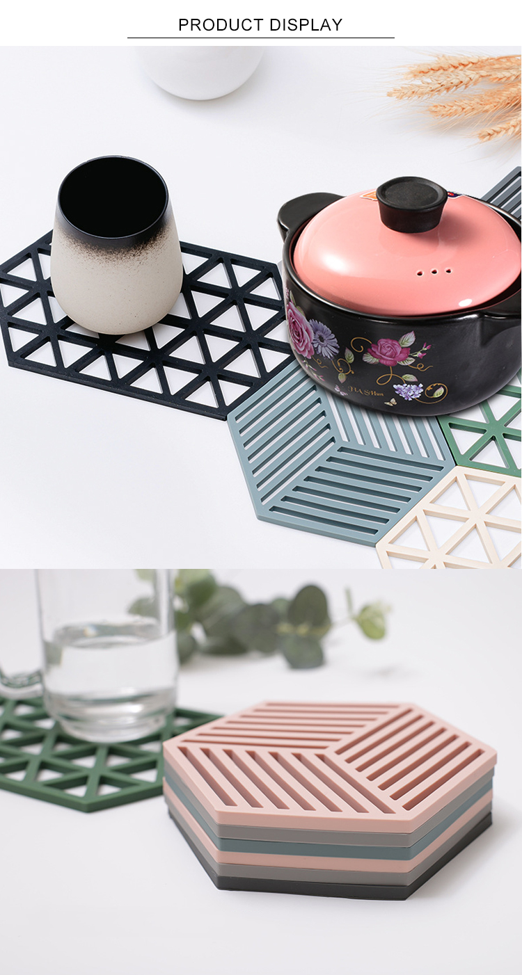Cheap Custom Colorful Irregular Silicone Table Heat Resistant Mat Cup Placemat Pads