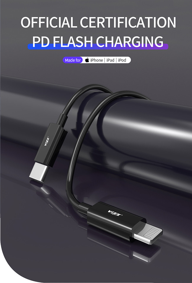Safety Ecofriendly PD Lightning 3A TW25 USB Charging Cables