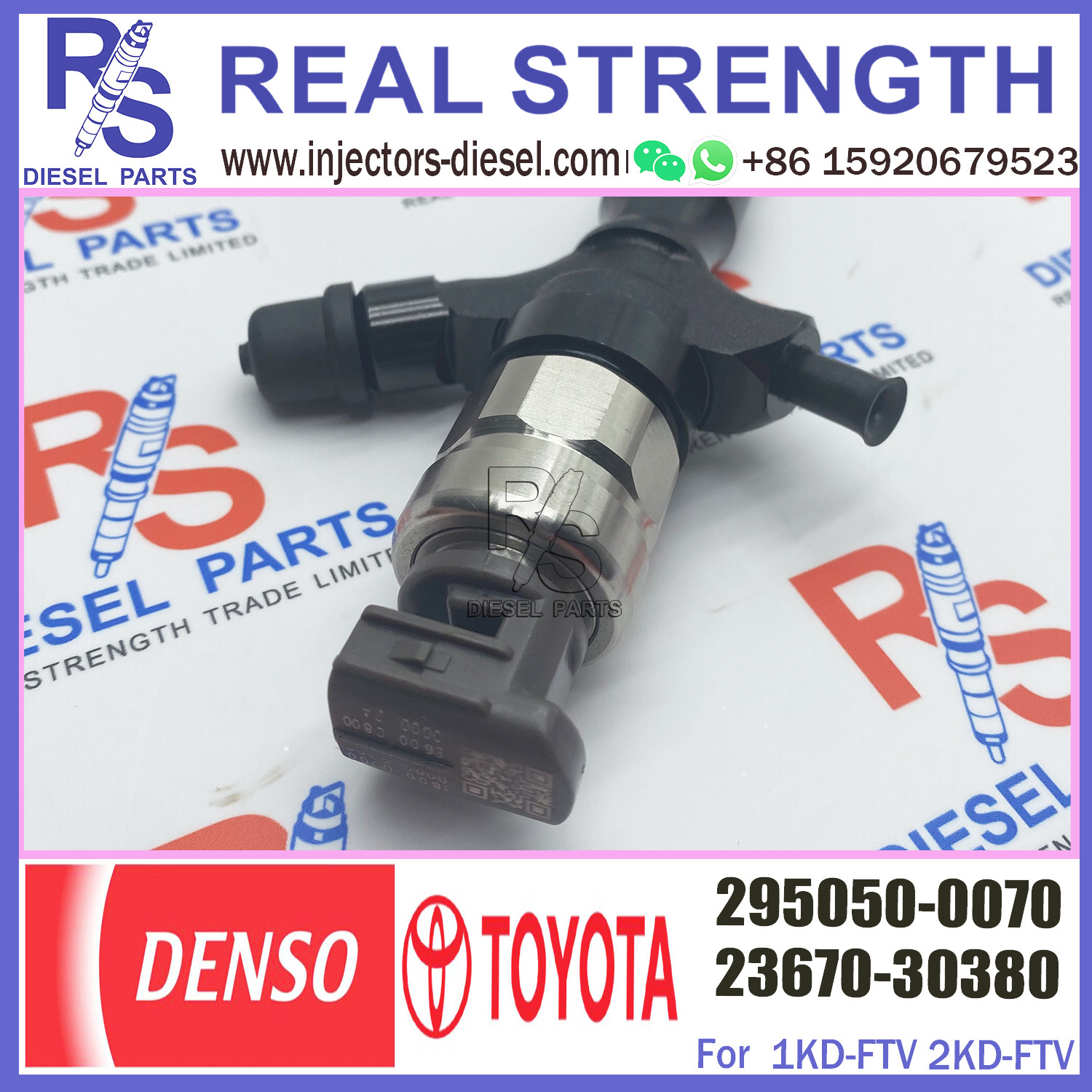 Diesel Engine Fuel Injector 295050-0070 Common Rail Injetor 23670-30380 for TOYOTA 1KD-FTV