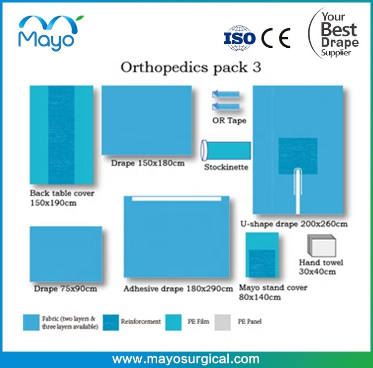 CE Approved Orthopedic Drape Surgical Drape Kit EO Sterilized