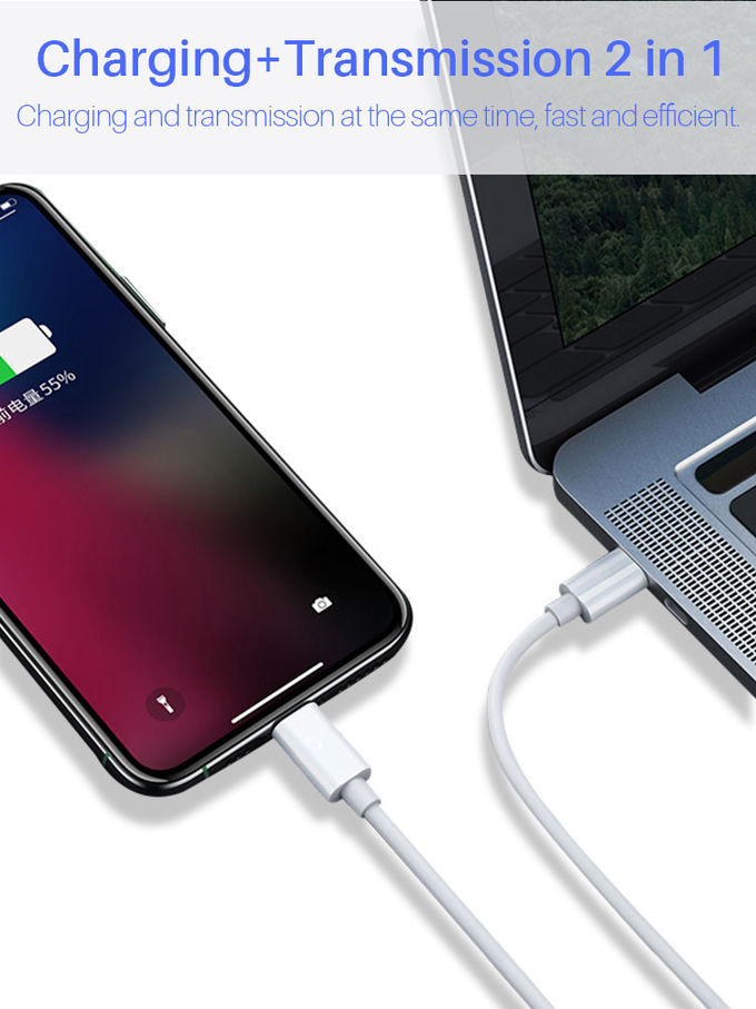 MFI Certified 18W USB Lightning Charging Cable Iphone USB C Lightning Cable