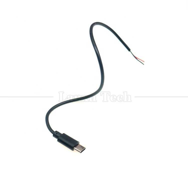 Custom Data Charging 2 4 Cores USB Type C Male Female to Stripped Open Wire End Pigtail Cable