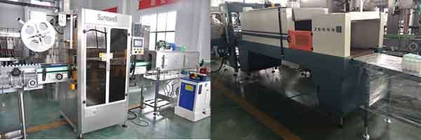 PE Film Shrink Wrapping Juice Filling Machine Within ± 2mm Control Accuracy