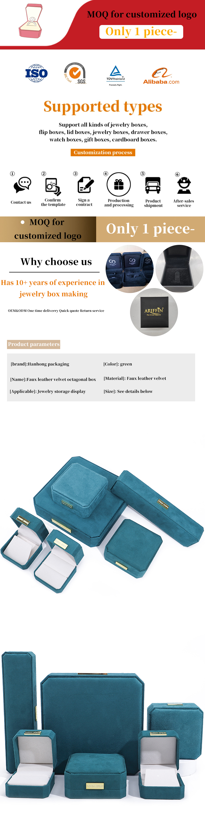 Wholesale Manufacturing Luxury handmake Jewellery Box packaging Personalized Custom logo high end light blue Necklace Bracelet Earrings Ring Packaging