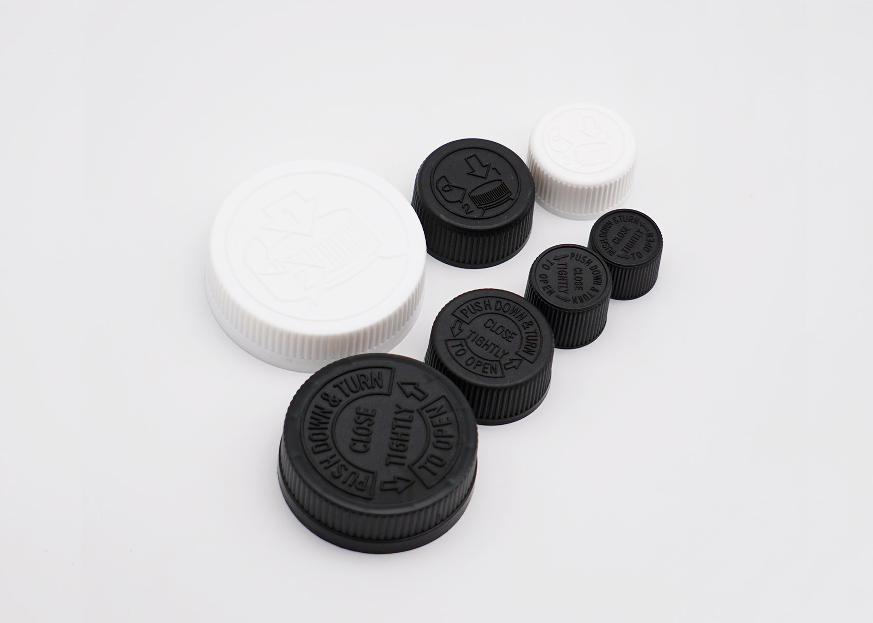 Customized Plastic Child Proof Cap For Bottles Black 20mm Screw Cap