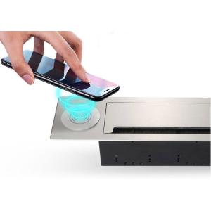 Desktop Cable Cubby Box / Wireless Charging Countertop Socket Brush Multimedia