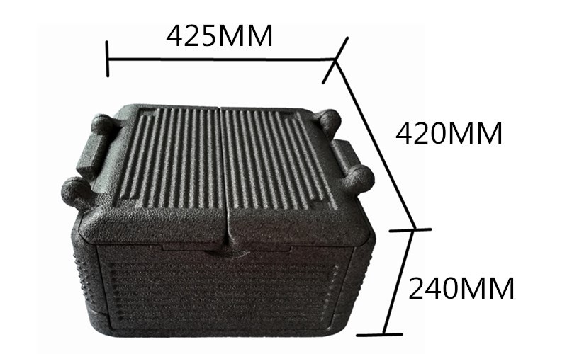 High Density 60deg Gray Insulated Styrofoam Box 24L Fast Food Cooler Box