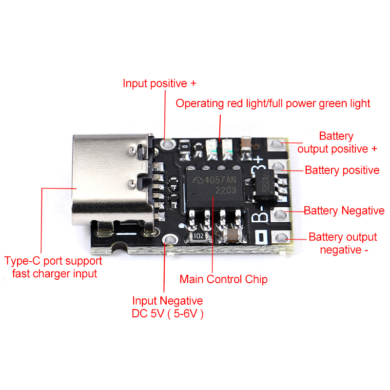 3.7V 4.2V 18650 Lithium Battery Charging Boost Power Board Protection Type-c The Ideal 5V Charging and Discharging Solution