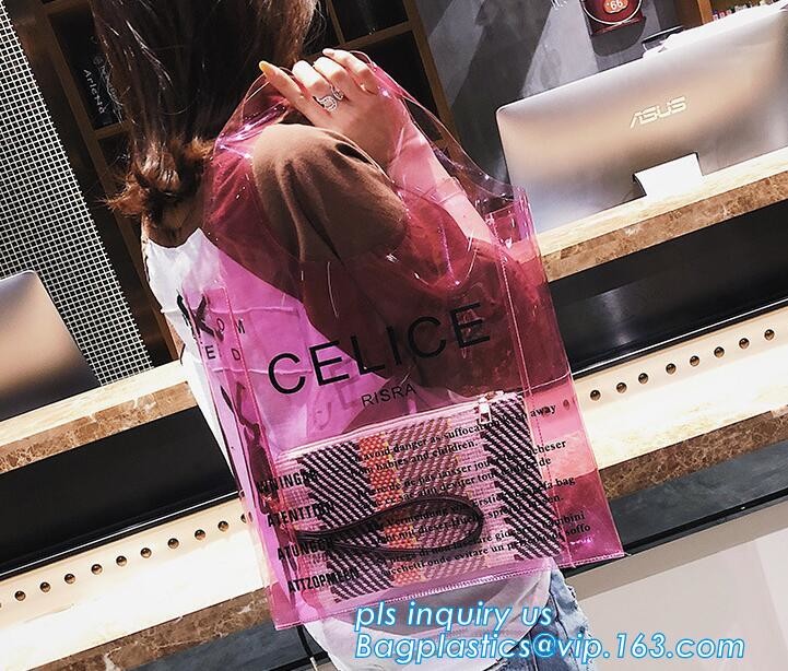 top pvc handle bag, Beach Tote waterpoof Bag Pvc Handle Bags, biodegradable PVC shopping bags die cut handle bag with lo