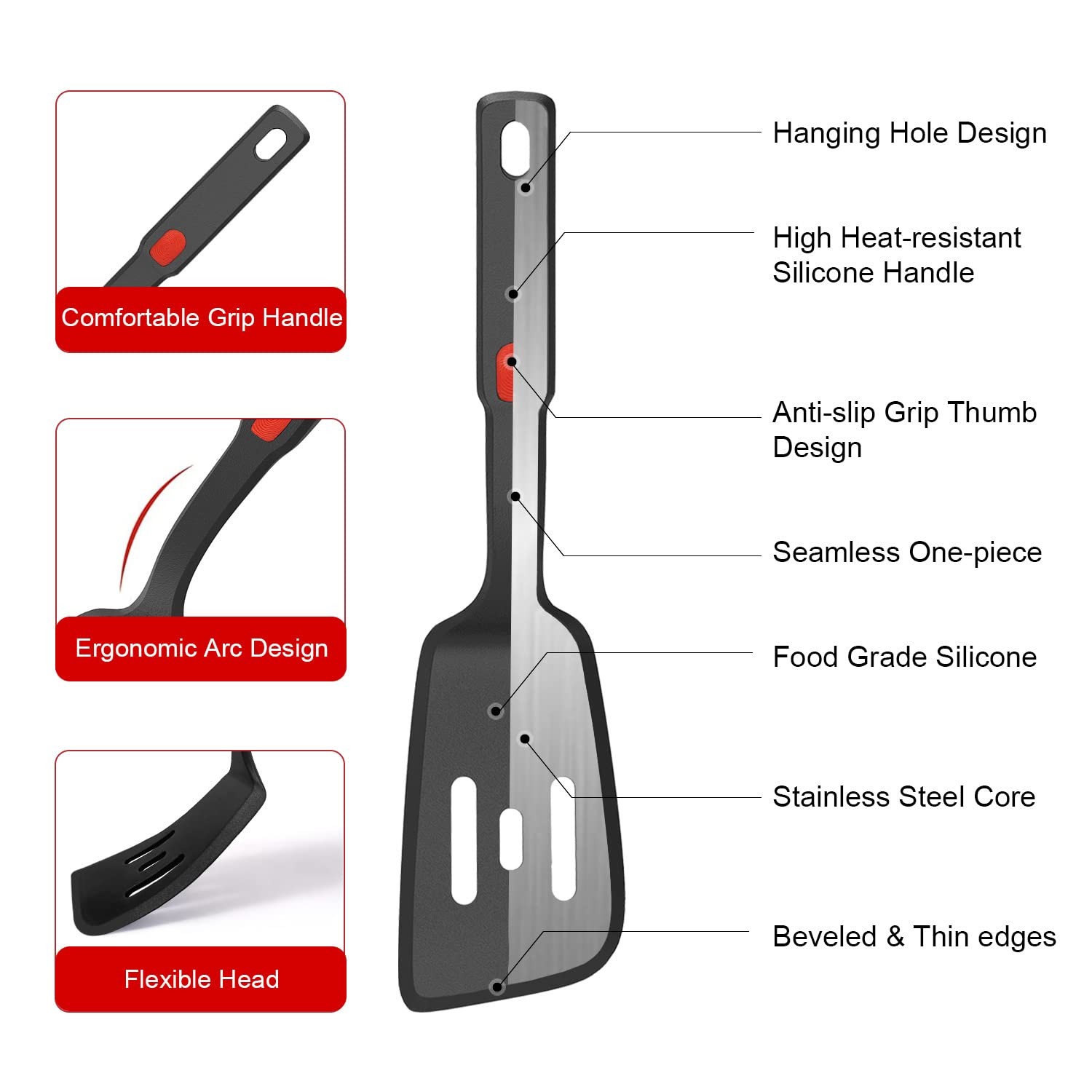 11pcs Silicone Spatula Turner Silicone Kitchen Cookware Utensils Set Kitchen Cooking Tool Spatulas for Pancake Egg Fish