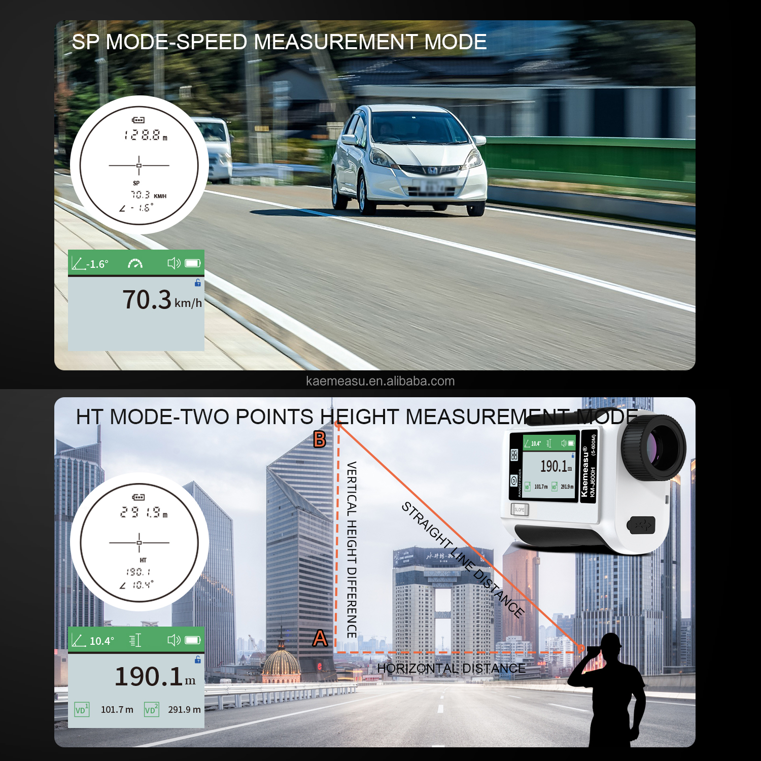 J1200 Upgraded Voice Prompt Laser Rangefinder Range Digital Laser Distance Meter Multifunction Tool Warehouse Layout