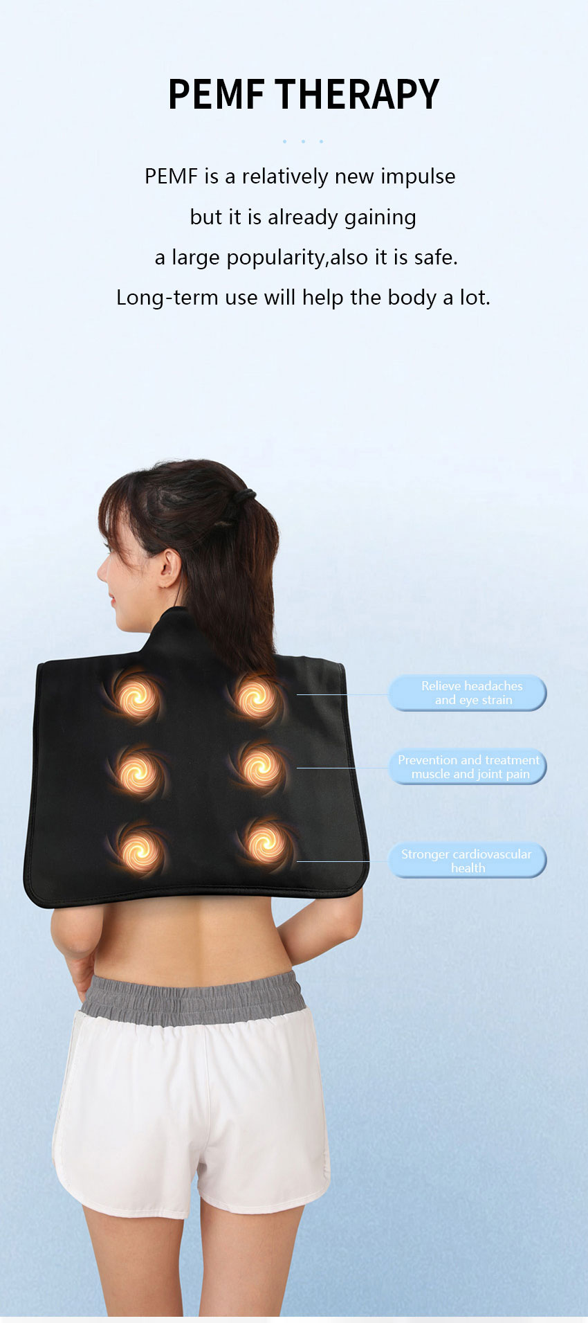 Carbon Fiber Heating Wire Handheld Infrared Neck And Shoulder Heating Pad PEMF Therapy